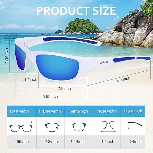 Vista 13 de Duduma Gafas de sol polarizadas deportivas para hombres y mujeres, para béisbol, ciclismo, golf, pesca, con bloqueo UV, Tr8116 negro