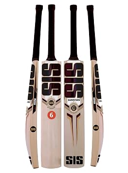 SIS SAINISTARS Grand Edition Cricket Bat, Willow, Set of 1 Popular Willow Tennis Cricket Bat Suitable for Tennis Ball and Stree, Tournaments Practice Bat (Size-06) (Black)