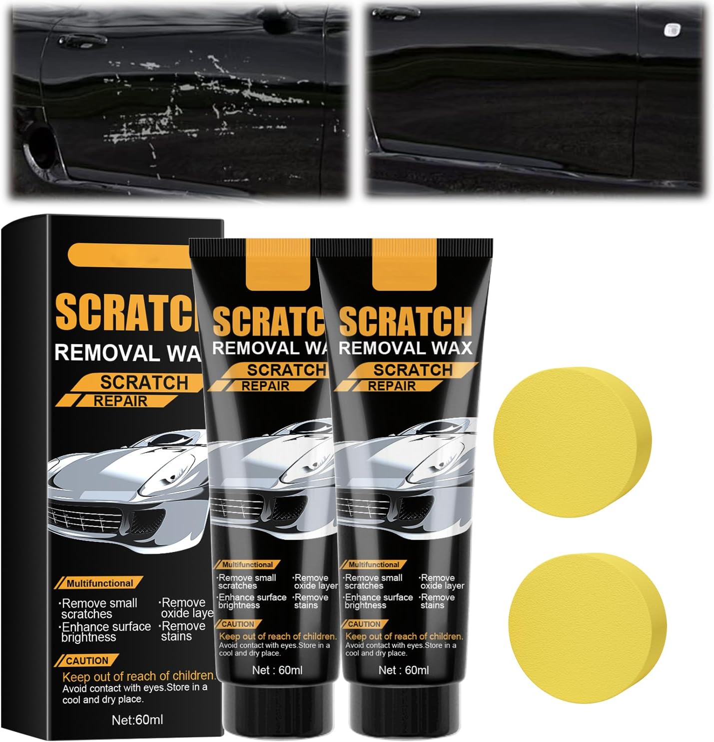 Kit de Reparación de Rayones para Auto con Cera y Esponja