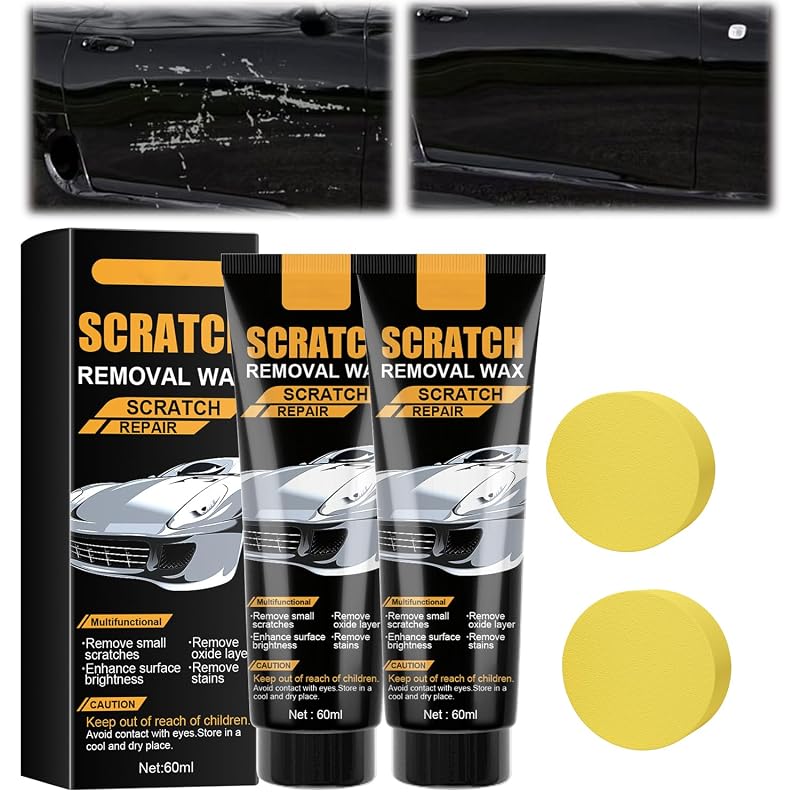 Kit de Cera para Remoção de Riscos Automotivos Diehous com Esponja e Pano de Microfibra, Pasta para Polimento de Pintura, 2 unidades