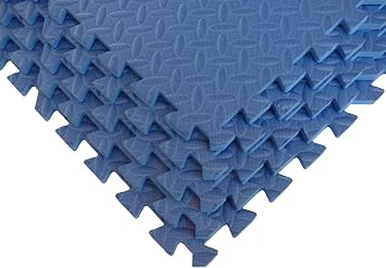 Diamond Plate Fitness MATS Interlocking EVA Foam Flooring for Home Gym, Exercise, and Workouts. 20SQFT, Blue