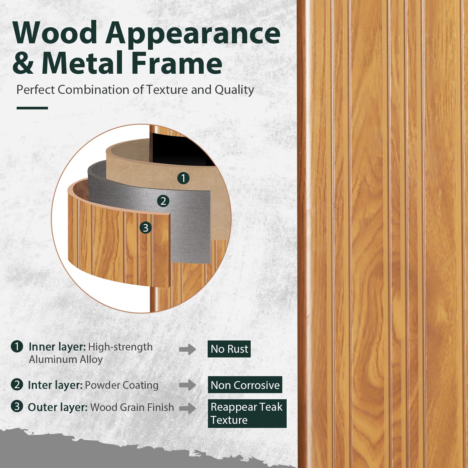 YOLENY Gazebo rigido da 30,5 x 30,5 cm, in finto legno, con struttura in alluminio, doppio tetto in acciaio zincato, pergole permanenti per esterni, gazebo pergolato con tende a rete per cortile,