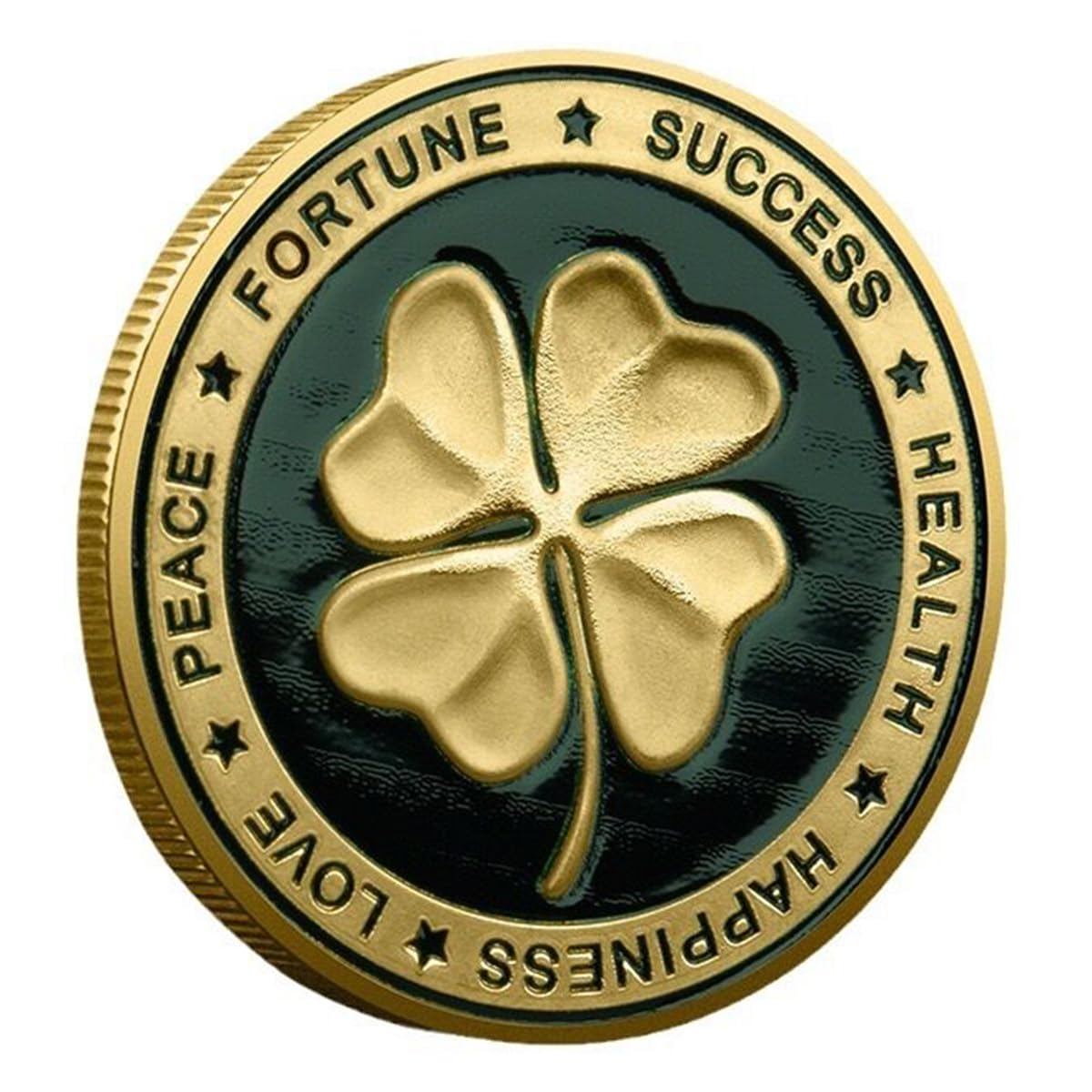 HARPIMER Lucky Coin with Good Luck Four Leaf Clover and Elephant and Lucky Symbols Commemorative Coin