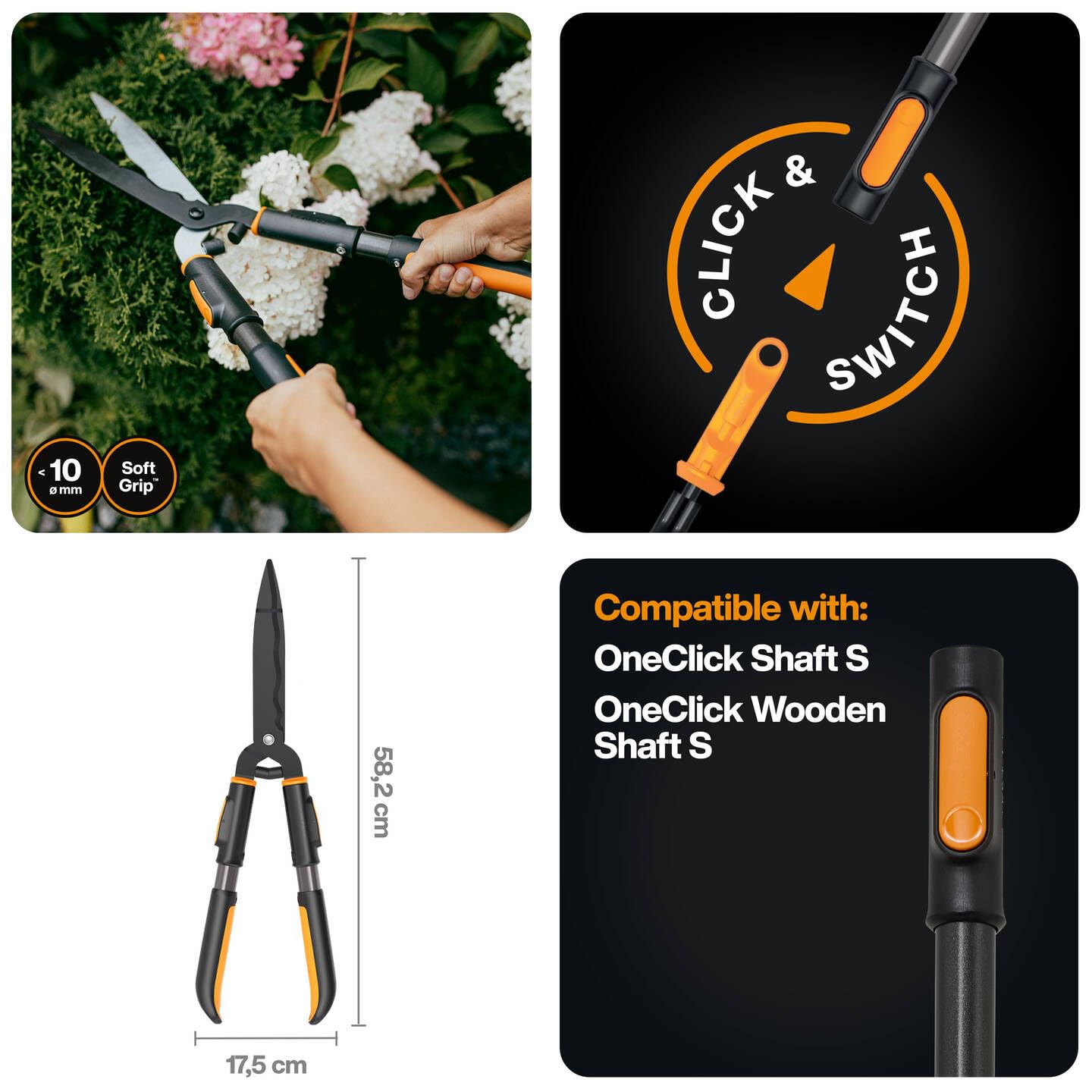 Fiskars OneClick Hedge Shear + Lopper Bypass