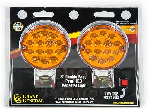 Miniatura 2 de GG Grand General 75194 - Luz LED (3 pulgadas de doble cara ámbarrojo 14lado, paquete doble), 1 paquete