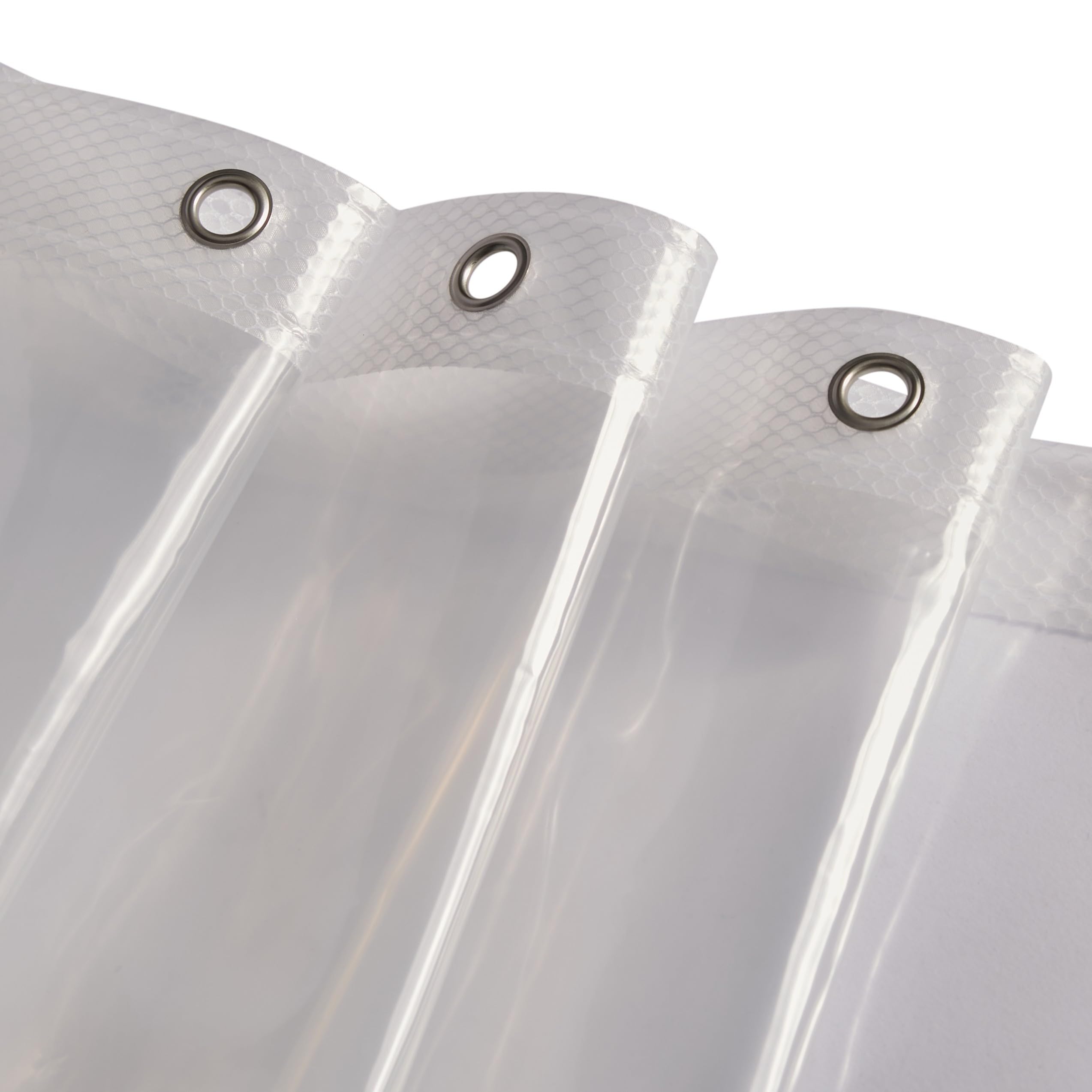 Bath Bliss Premium PEVA Shower Curtain Liner Clear Color with Reinforced Header | 12 Metal Grommets | Waterproof 70x72 | Heavy Duty Bathroom Liner