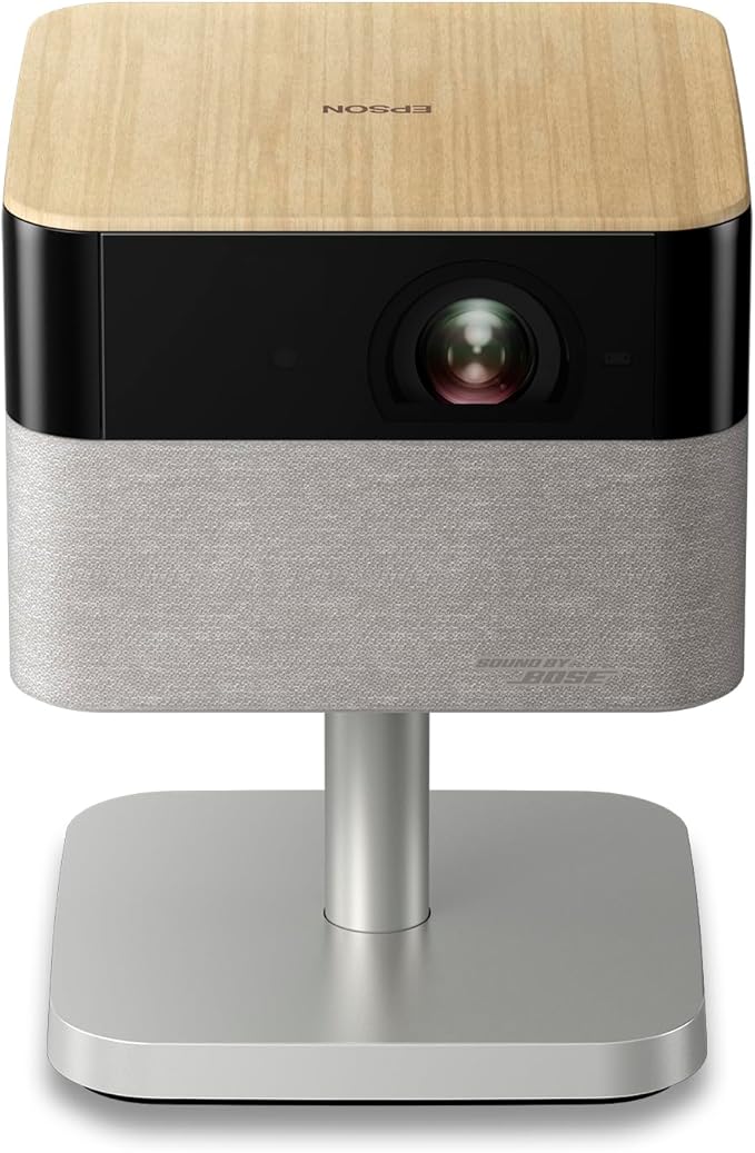 Epson Lifestudio Flex EF-72 Oak, Portable Smart Projector, Sound by Bose, Google TV, 4k Pro-UHD, Adjustable Stand, Indoor/Outdoor Use, 5-year warranty*