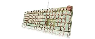 EWEADN Typewriter Style Mechanical Keyboard, Wired Typewriter Keyboards,104 Keys Backlit LED Metal Keyboards, Media Control Knob, Wired Computer Keyboard Pink Switch for Windows/Mac/PC-Green
EWEADN Typewriter Style Mechanical Keyboard, Wired Typewriter Keyboards,104 Keys Backlit LED Metal Keyb…