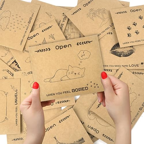 Miniatura 7 de 24 sobres abiertos cuando - Letras románticas de relación a larga distancia, regalos universitarios, regalo de salida de casa para hija, hijo,