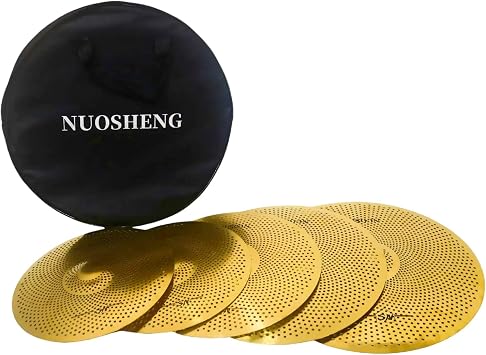 Cymbal Set Low Volume Cymbal Pack Cymbal Set With Cymbal Bag Cymbal Felts "5 pieces 14""Hi-Hat"" + 16""Crash"" + 18""Crash"" + 20""Ride"" Gold