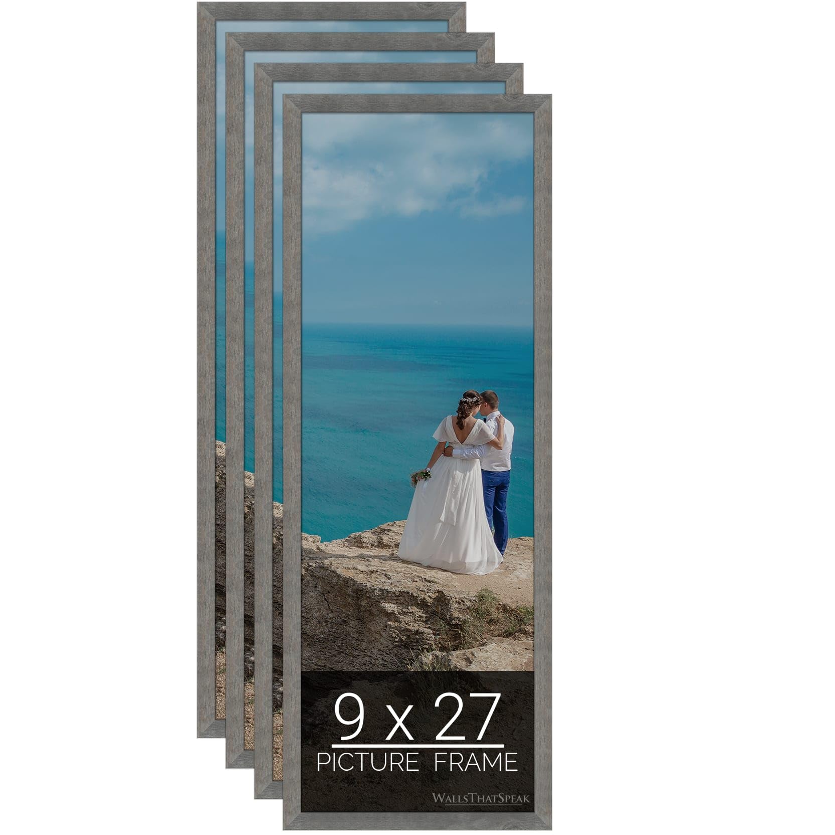 wallsthatspeak 9x27 American Barn Picture Frame for Puzzles Posters Photos or Artwork (4-Pack)