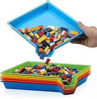 Reallnaive 6 Pcs Plastic Art Sorting Funnel Trays, Bright Color