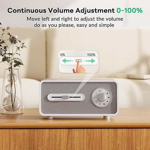 Miniatura 7 de Máquina de sonido de ruido blanco para dormir, 9 sonidos naturales y relajantes, cargador inalámbrico, reproducción de música para dormitorio y