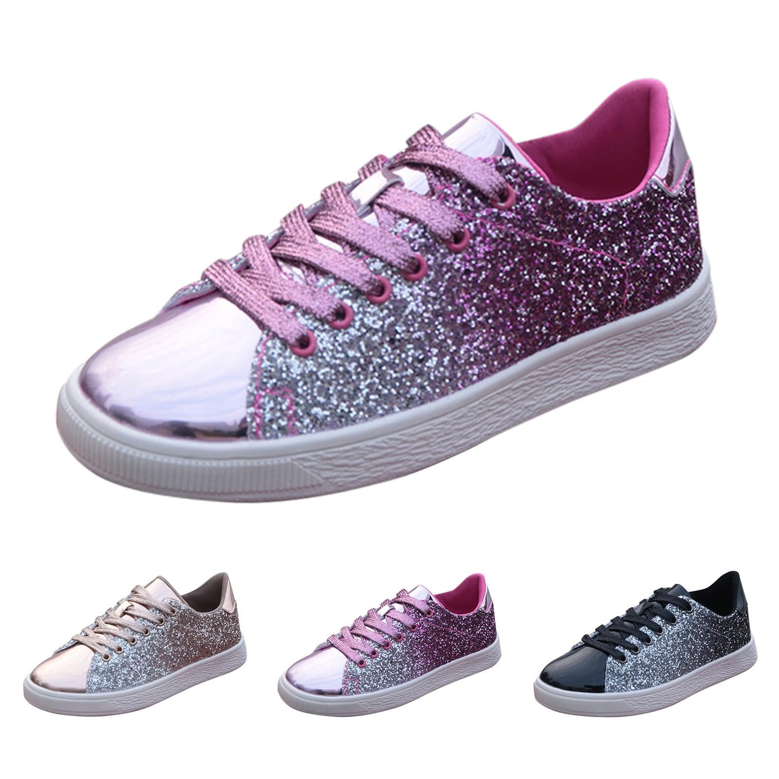 Scarpe da ginnastica da donna con paillettes glitterate, scarpe da ginnastica alla moda, traspiranti, da corsa, da jogging, per attività all'aria aperta, per il tempo libero, per feste