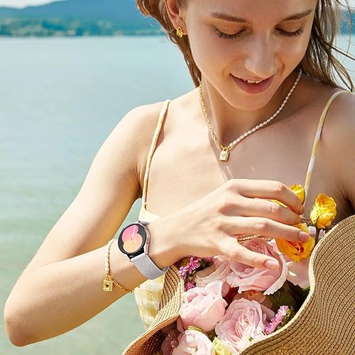 Miniatura 5 de GEAK Bandas grabadas con girasol compatibles con Samsung Galaxy Watch 6Galaxy Watch 5Galaxy Watch 4Galaxy Watch 5 Pro, 0.787 pulgadas, correa