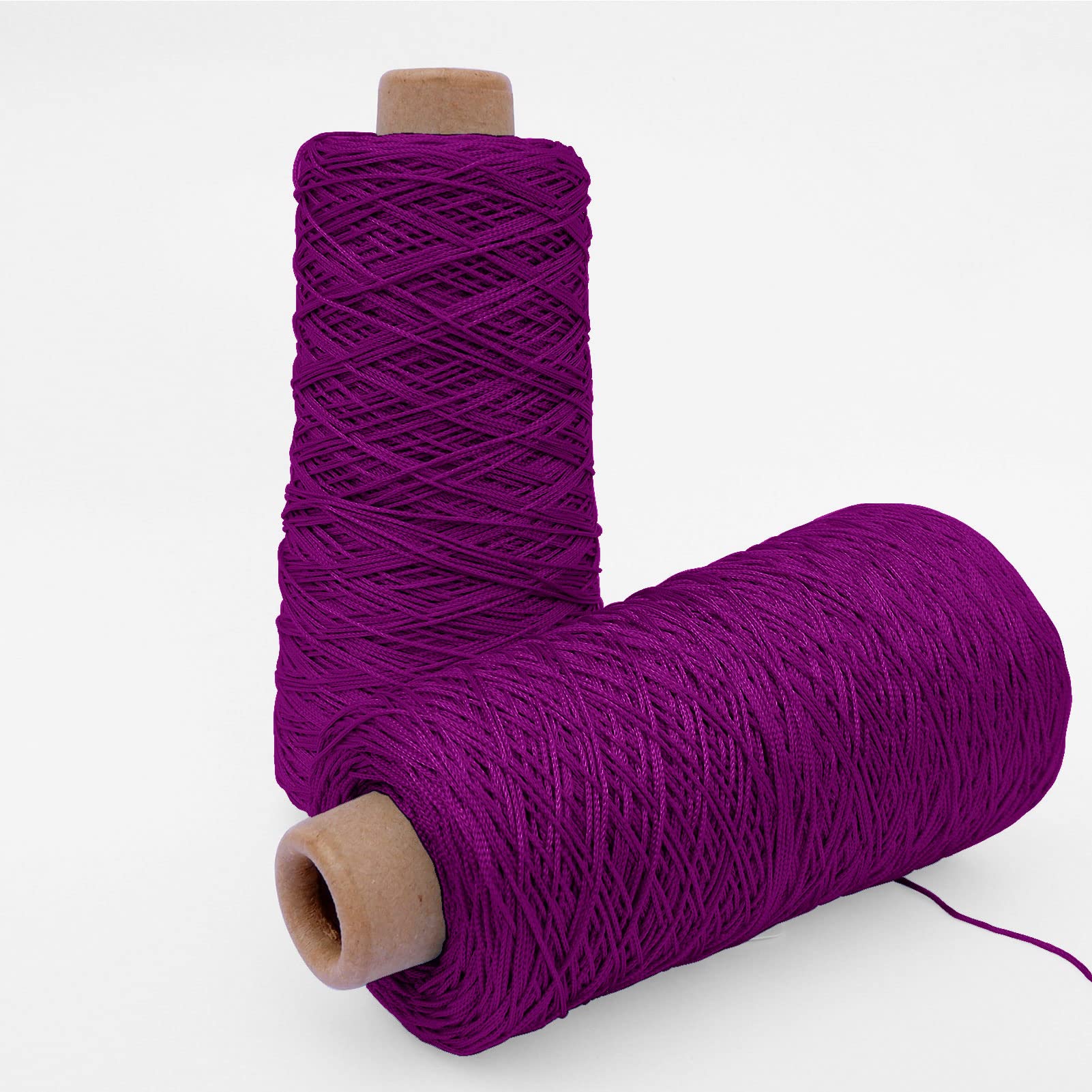 TEXTEX = Cuquillo Chain Thread. Yarn for Knitting and Crochet. Composition 100% Rayon. 1 Cone of 200grs and 600mts (Purple) - Image 4