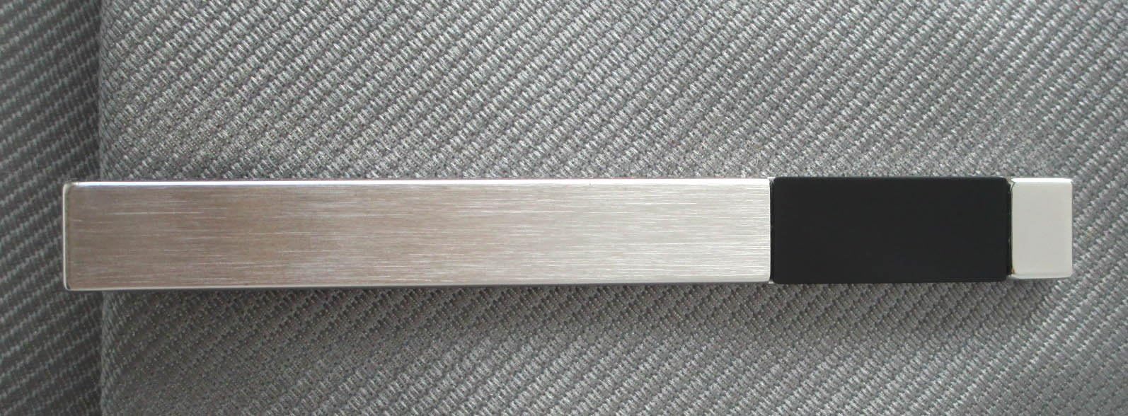 925er Silber Krawattenhalter Krawattenschieber mit Onyx überwiegend matt - kleiner Part glanzpoliert m.i. Germany + Exlusivbox