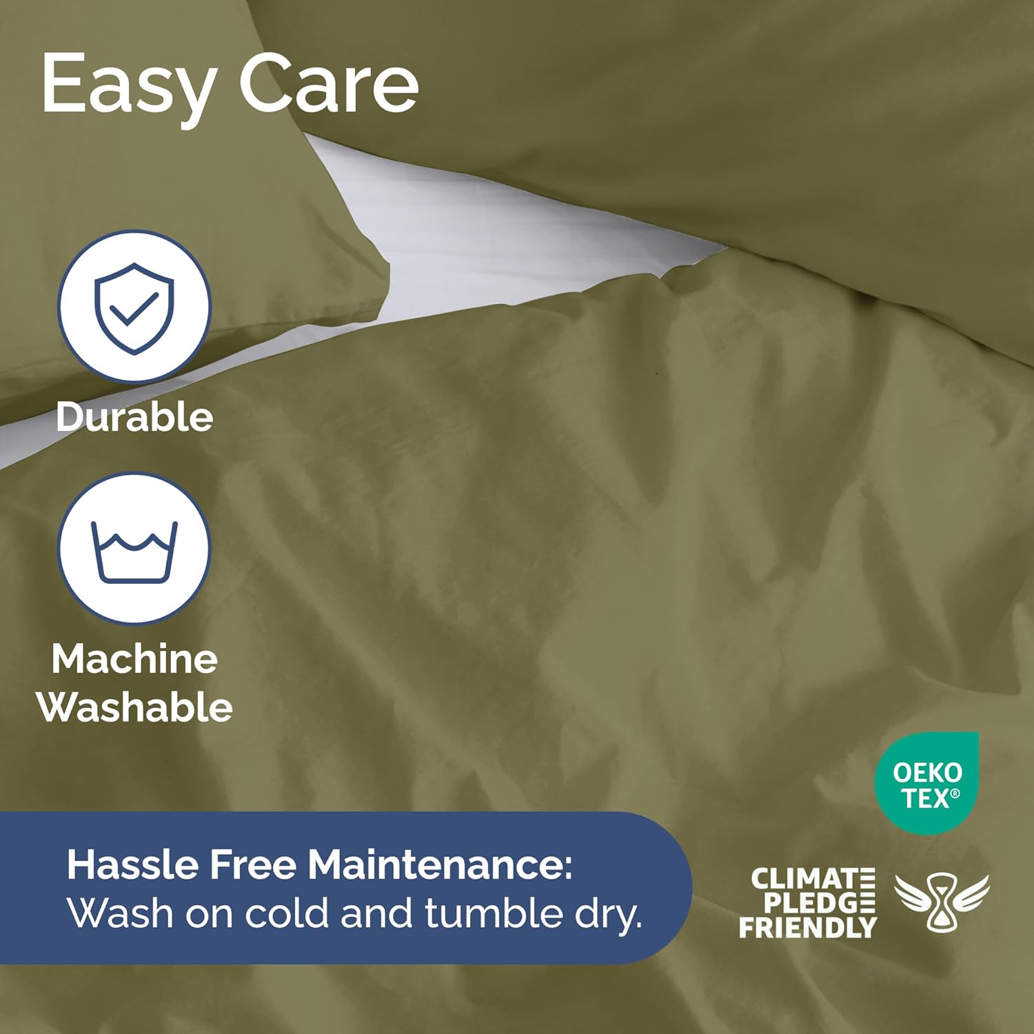 Duvet Cover Full Size Set - Extra Soft Full Duvet Cover 80" x 90" with 2 Pillow Shams - Hotel Luxury, Easy Care & Fade Free w/ Zipper Closures & Ties - All Season, Comfy and Breathable (Sage Green)
