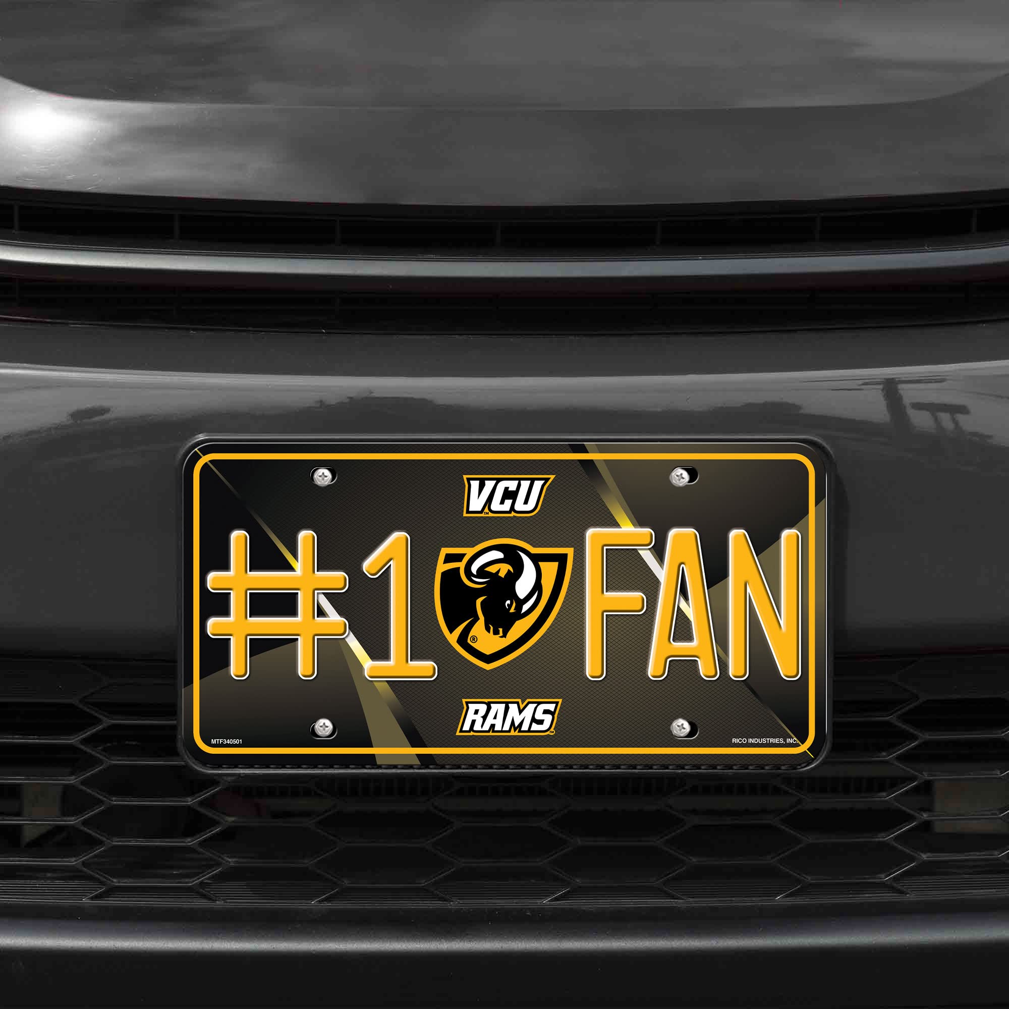 Rico Industries NCAA VCU Rams #1 Fan Metal License Plate Tag