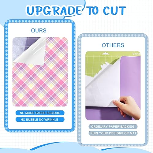 Miniatura 4 de Tintnut Spring Plaids Vinilo permanente  10 hojas de 12 x 10 pulgadas, hojas de vinilo adhesivo permanente de Pascua, patrón de cuadros pastel,