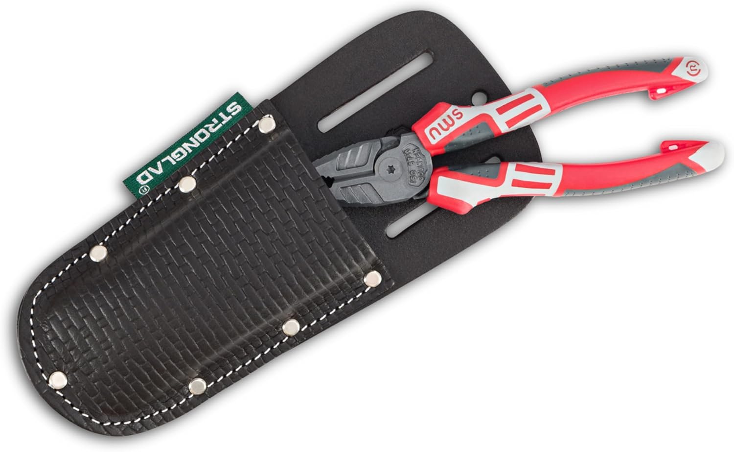 STRONGLAD Pliers Holster – Leather Tool Holder for Belt, Fits 2" Quick-Access Pouch | Built for Electricians, Concreters, Gardeners | Durable Top-Grain Leather