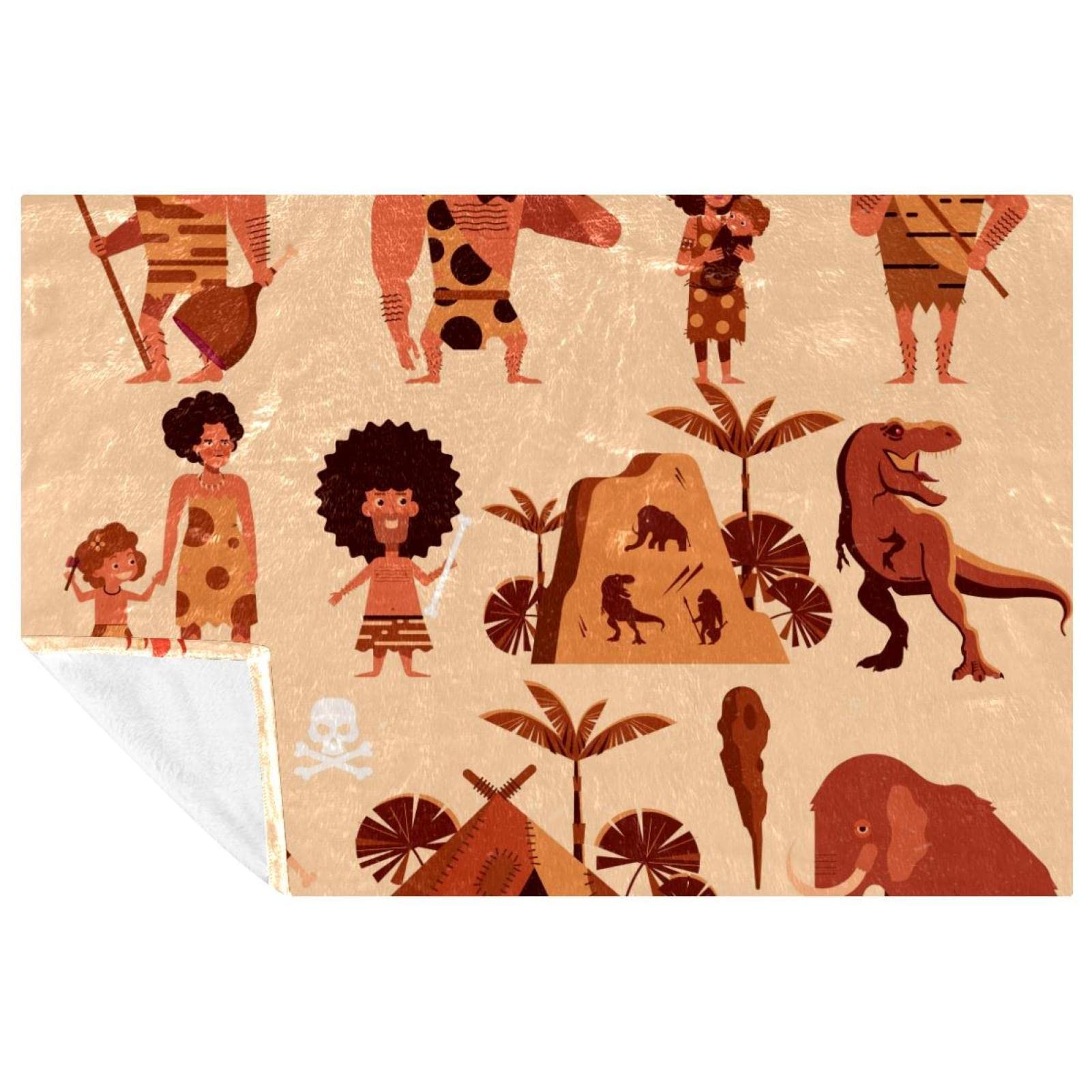 Couverture douce primitive tribe ancestors pour lit et canapé chaude 150x100cm