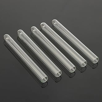FEVERWORK 5pcs 100mm Pyrex Glass Blowing Tubes Wall Test Tube