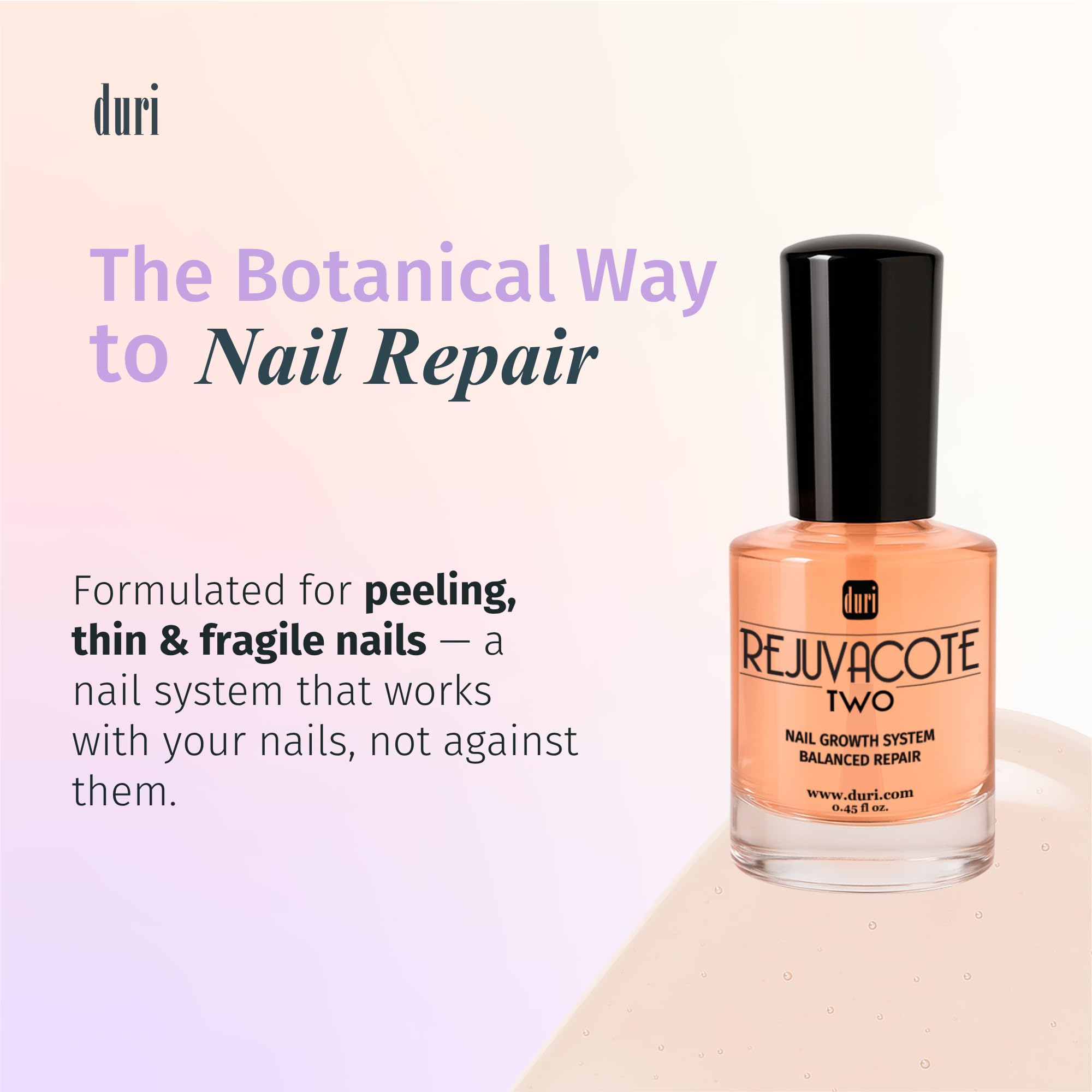 Duri Rejuvacote 2 Nail Growth System Base and Top Coat, 13.3 ml.