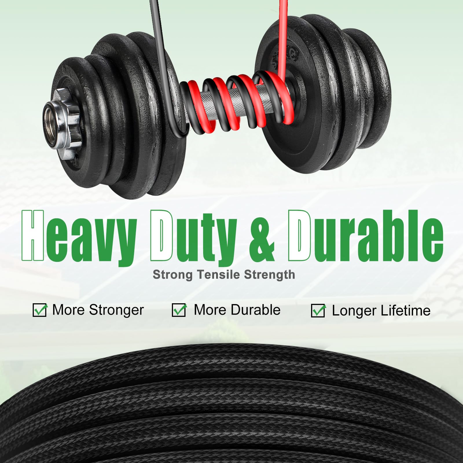 Cable de extensión solar de doble cable de 50 pies de 10 AWG con conector hembra y macho IP67, incluye cuatro pares de herramientas de adaptador de panel solar (6 pares de conectores)