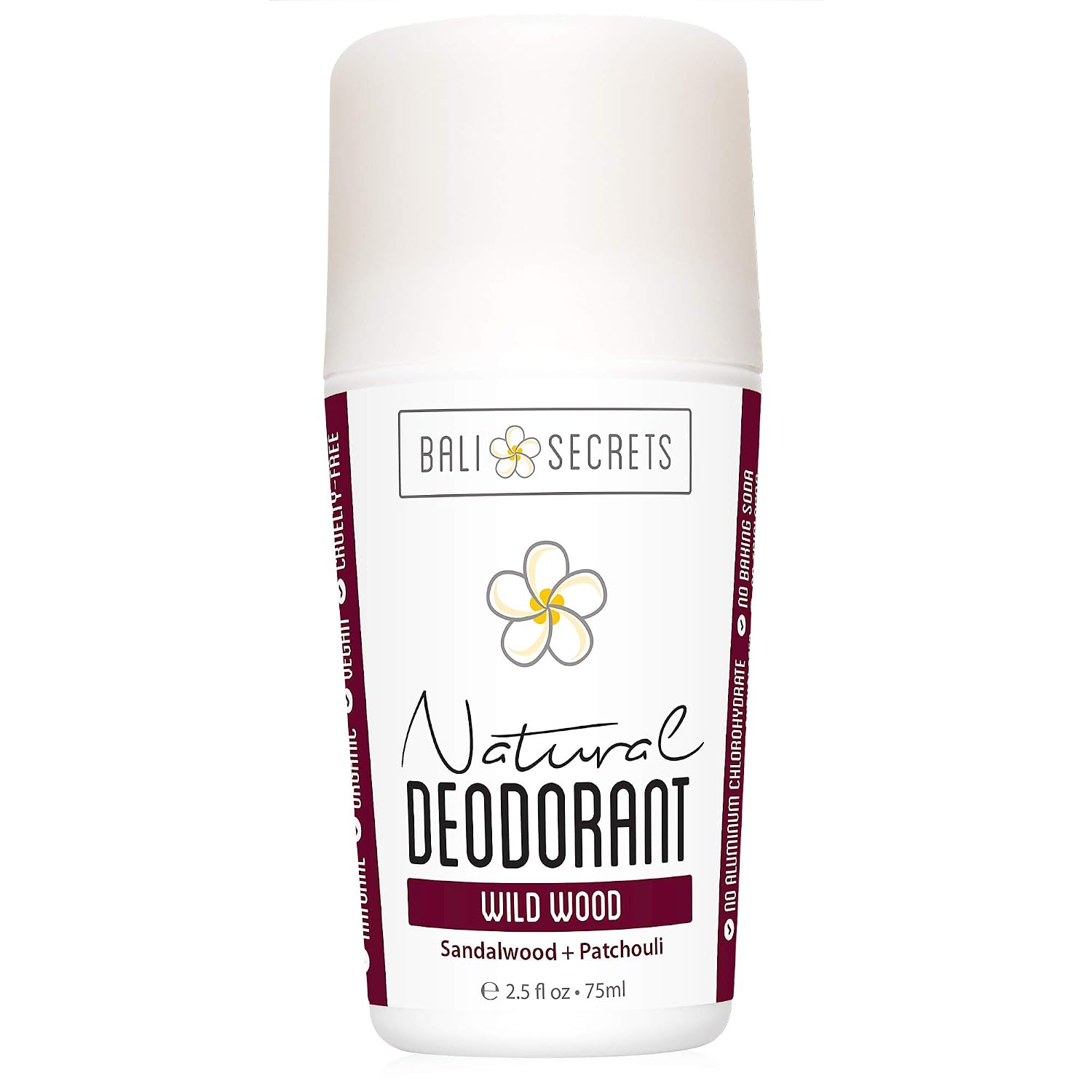 BALI SECRETS All Natural Deodorant for Women & Men. Organic & Vegan. Pure Ingredients. All Day Protection. 2.5 fl oz [Scent: Wild Wood]