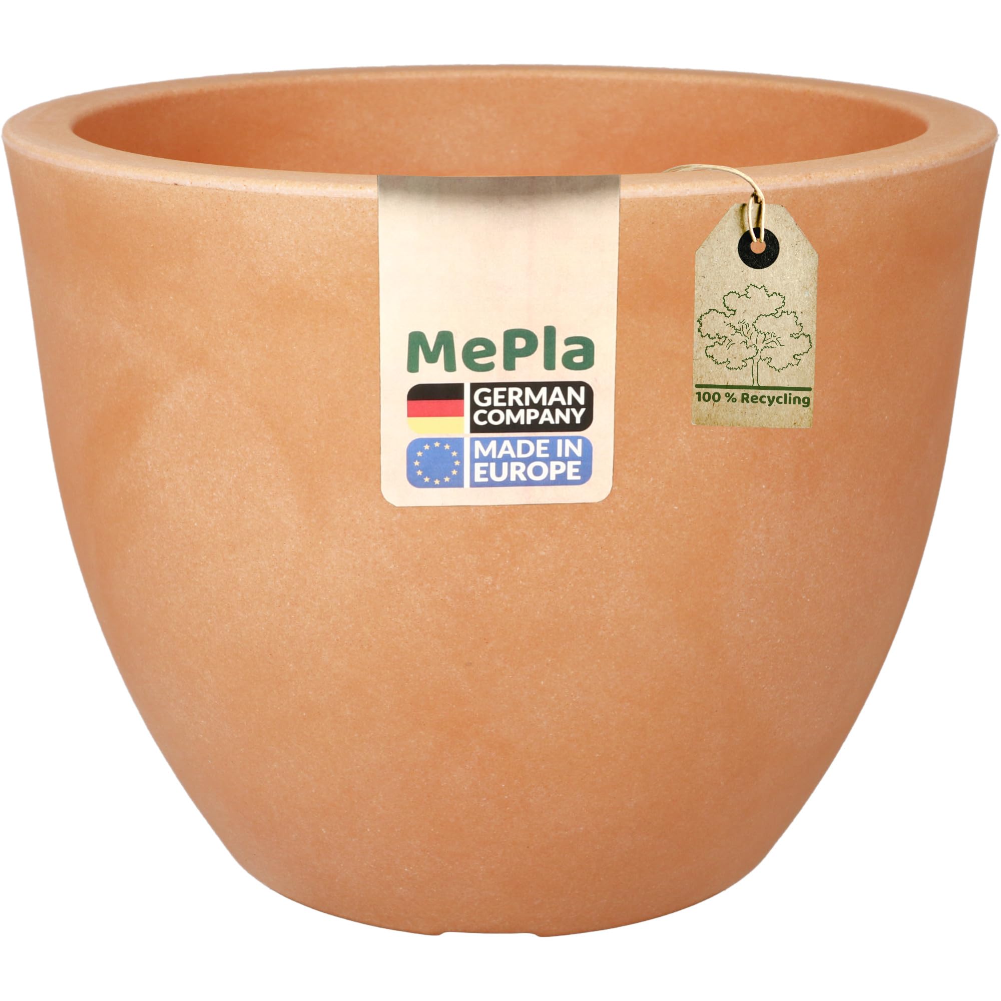 MePla Blumentopf Siena - runder Pflanzkübel - wetterfestes Pflanzgefäß - UV-beständiger Blumenkübel - Pflanzentopf - Kübel - ø60 - Terra