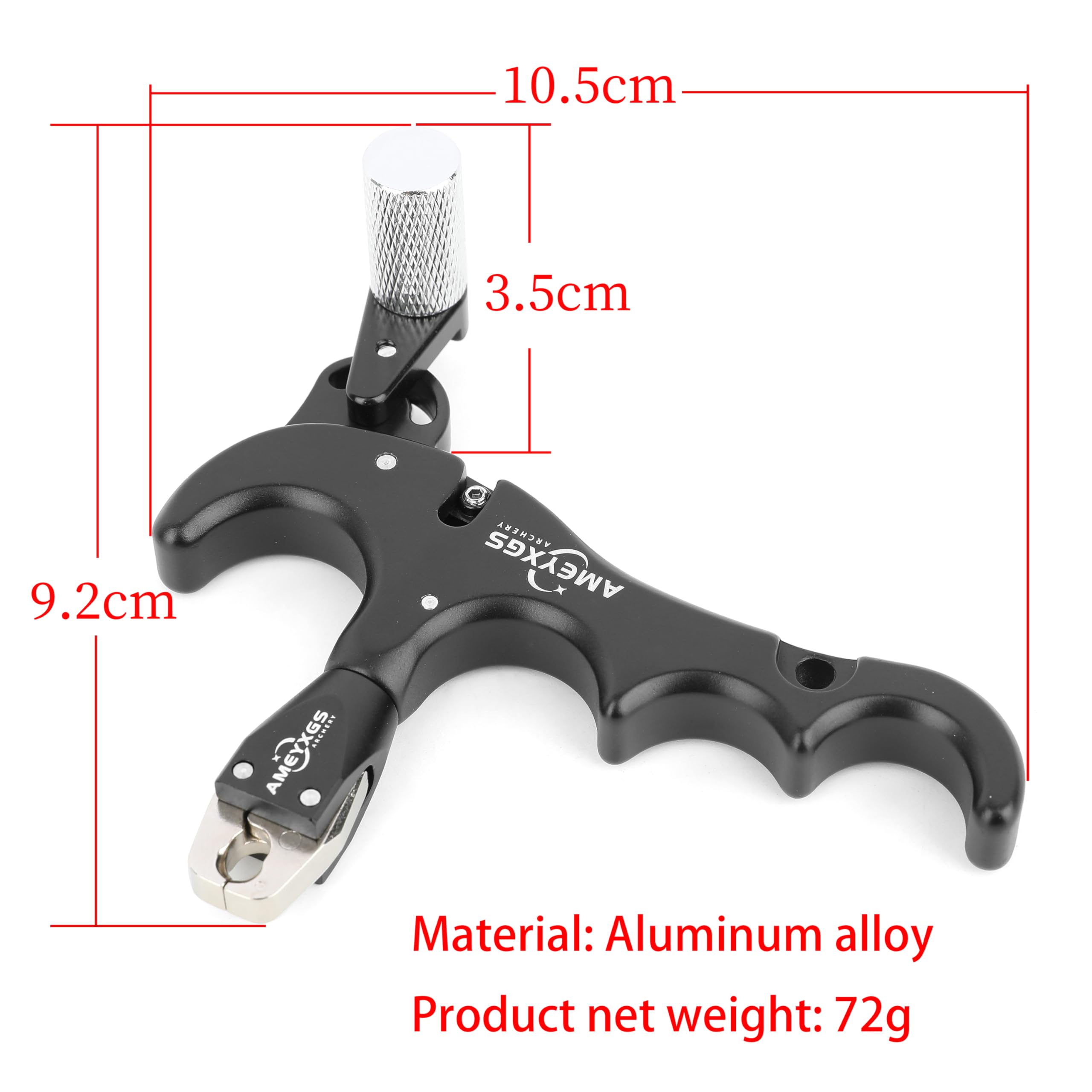 Rilascio per Arco Compound 4 Dita Ausilio per Il Rilascio con Il Pollice Sensibilità Regolabile Rilascio per Arco Compound per tiro con L'Arco