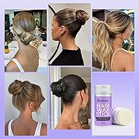 Vista 2 de Barra de cera para el cabello con banda elástica de encaje para encaje frontal, peluca de cera no grasa de 2.7 onzas (2 gorras de peluca HD)