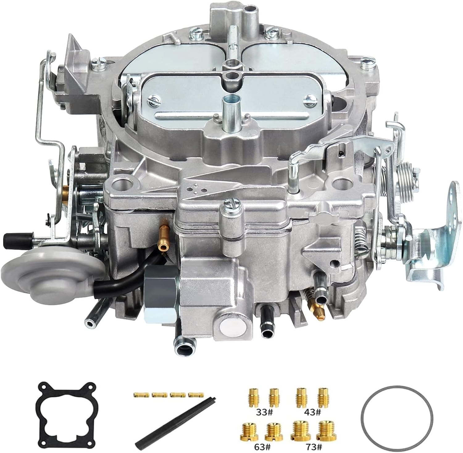 Rochester Quadrajet 4 Barrel Carburetor for 1901R GMC Chevy Carb 1966-1973 350 327 427 Big Small Block V8 Engines, 1901-GG 4BBL Carb 4MV Manual Divorced Choke