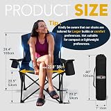 OVERMONT Oversized Camping Chair for Adults with Cooler Bag & Side Pocket,-Heavy Duty Folding Chair Support 227kg for Heavy People, Comfy for Garden Festivals Beach Outdoor Fishing– Foldable & Durable - 3