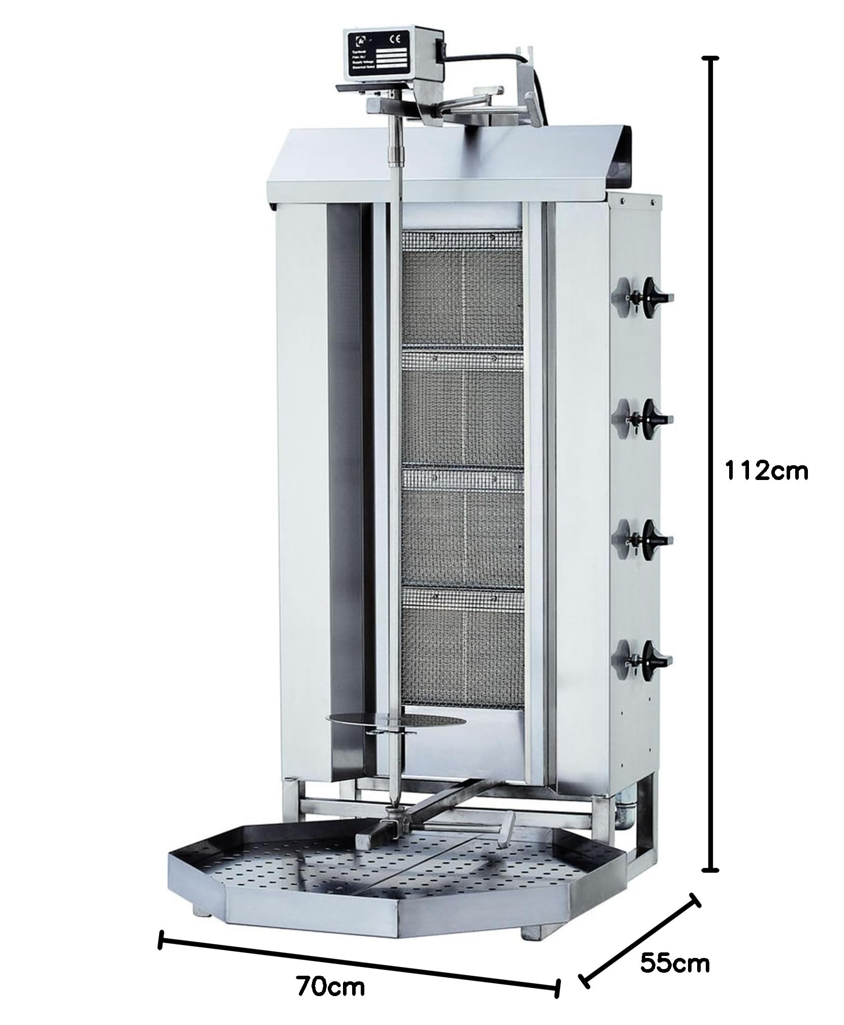 Döner- / Gyrosgrill 4 Brenner Motor oben (Erdgas)