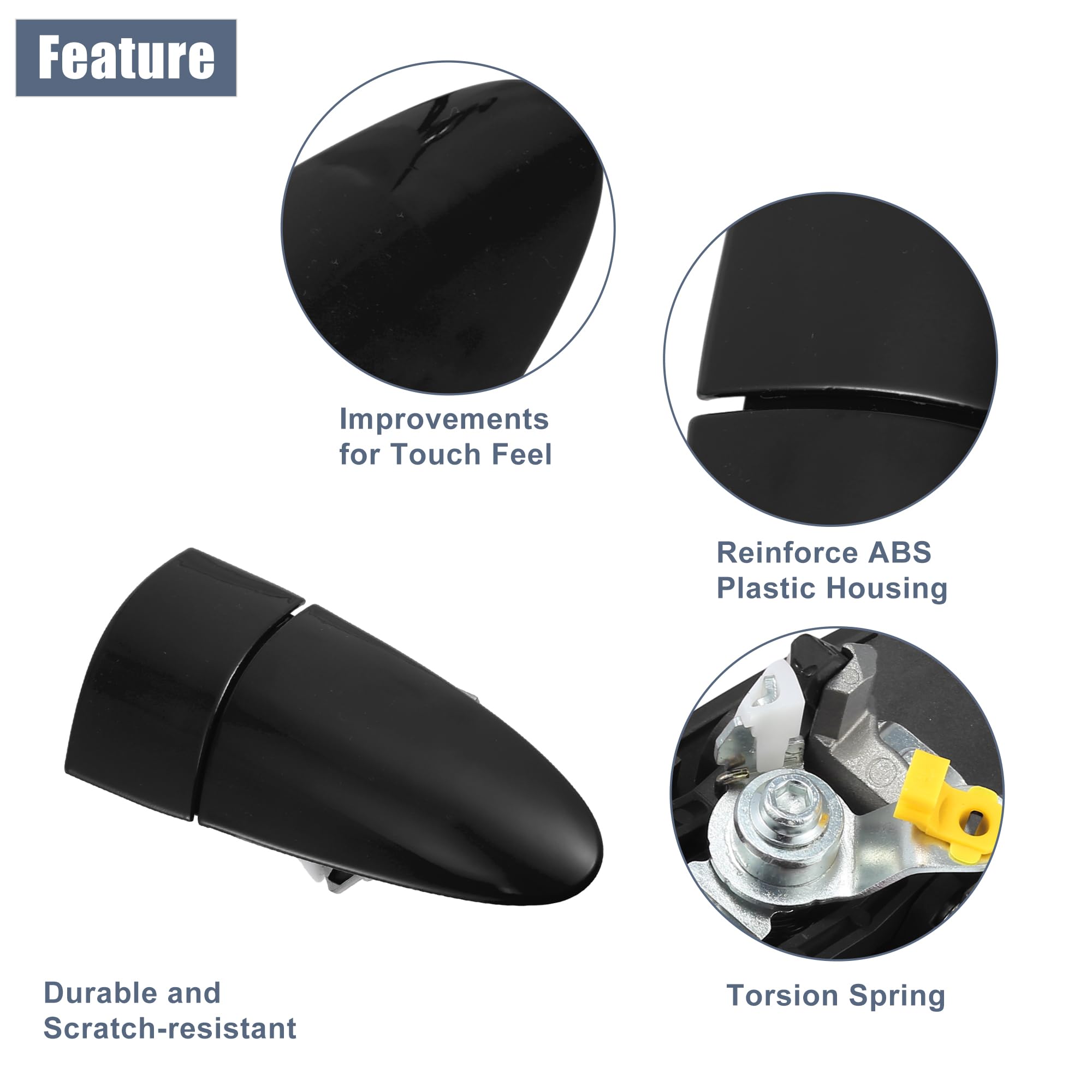 Amazon.com: ACROPIX Front Right Car Exterior Door Handle Black Fit
