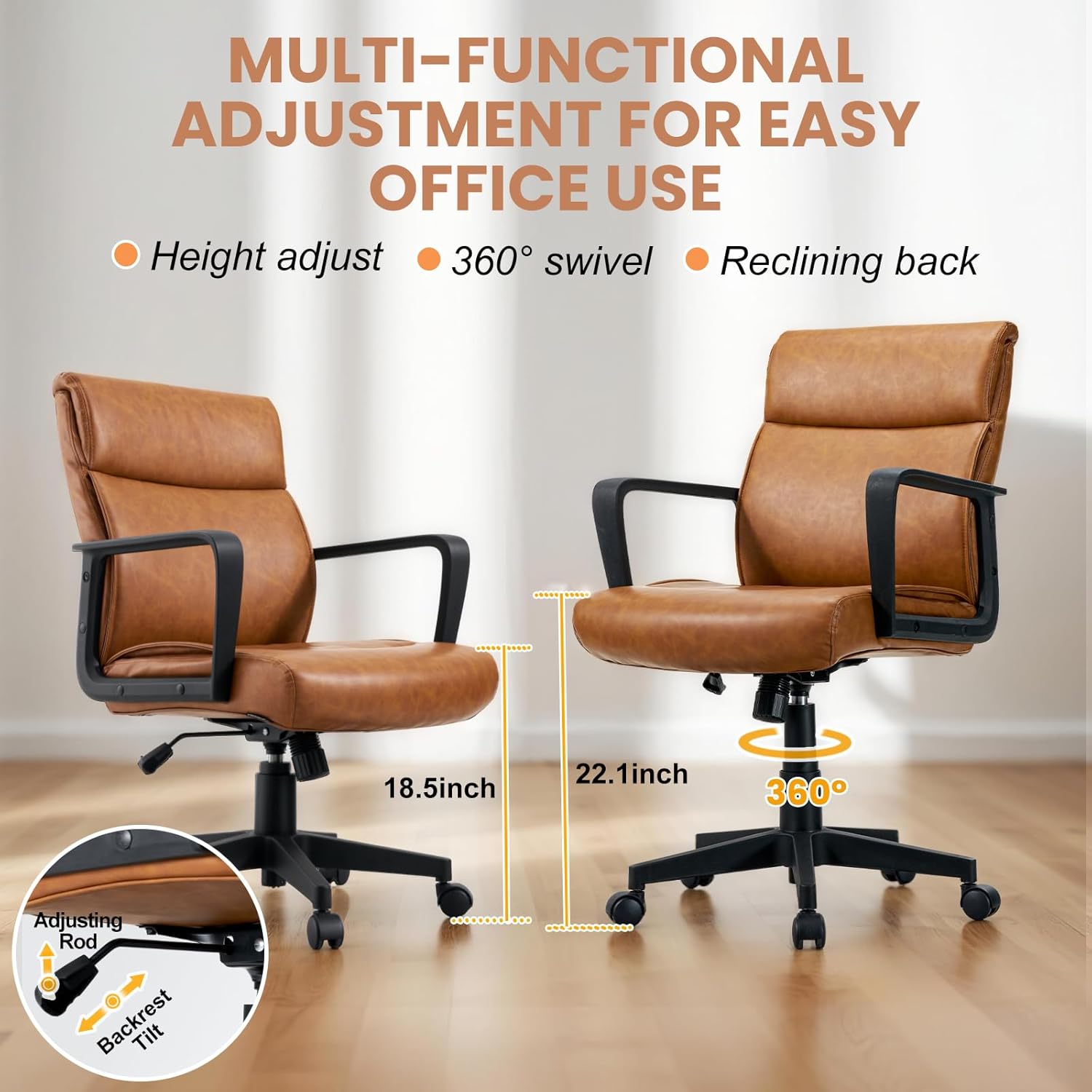 Artswish Mid Century Modern Desk with Chair Set
