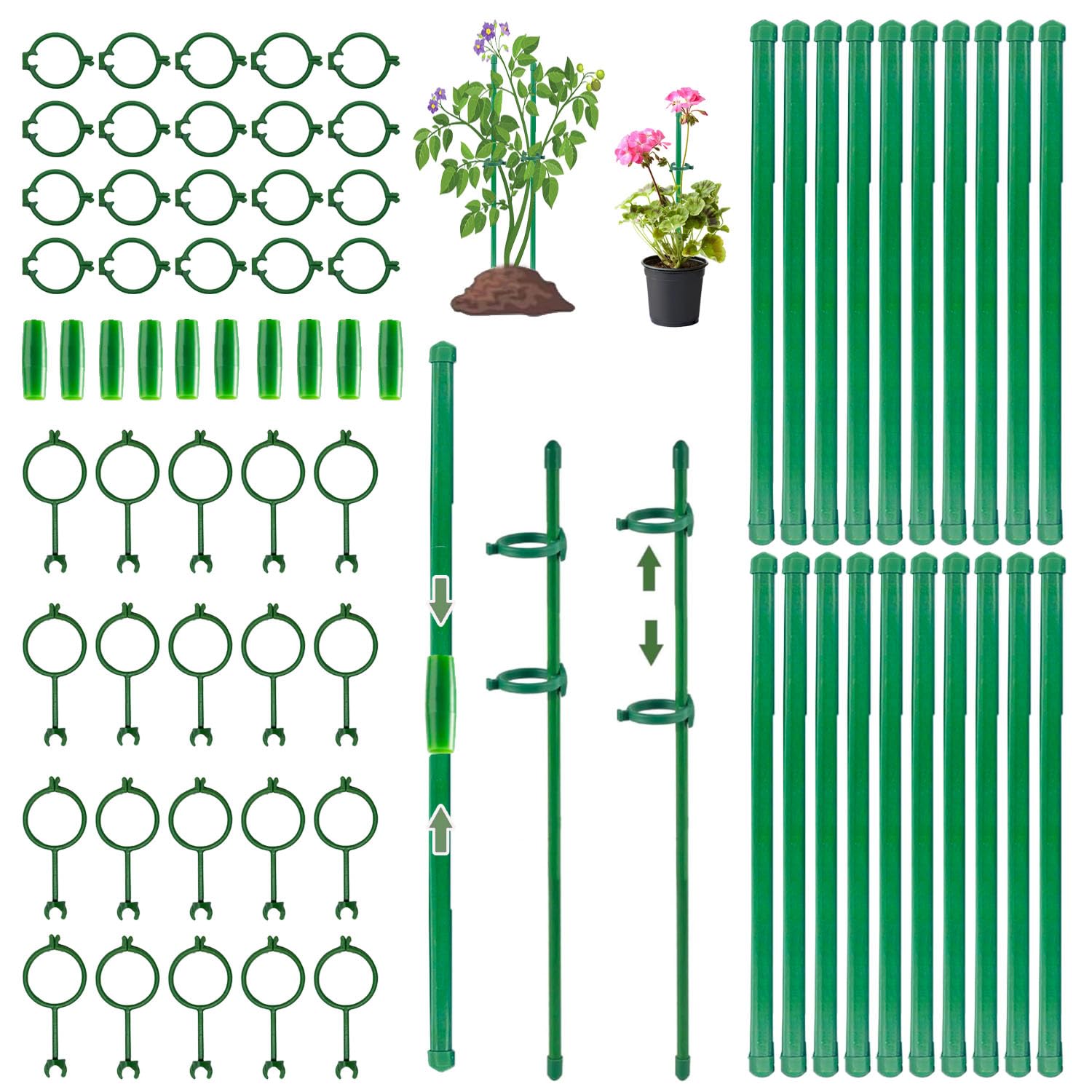 lot de 20 tuteurs pour plantes
