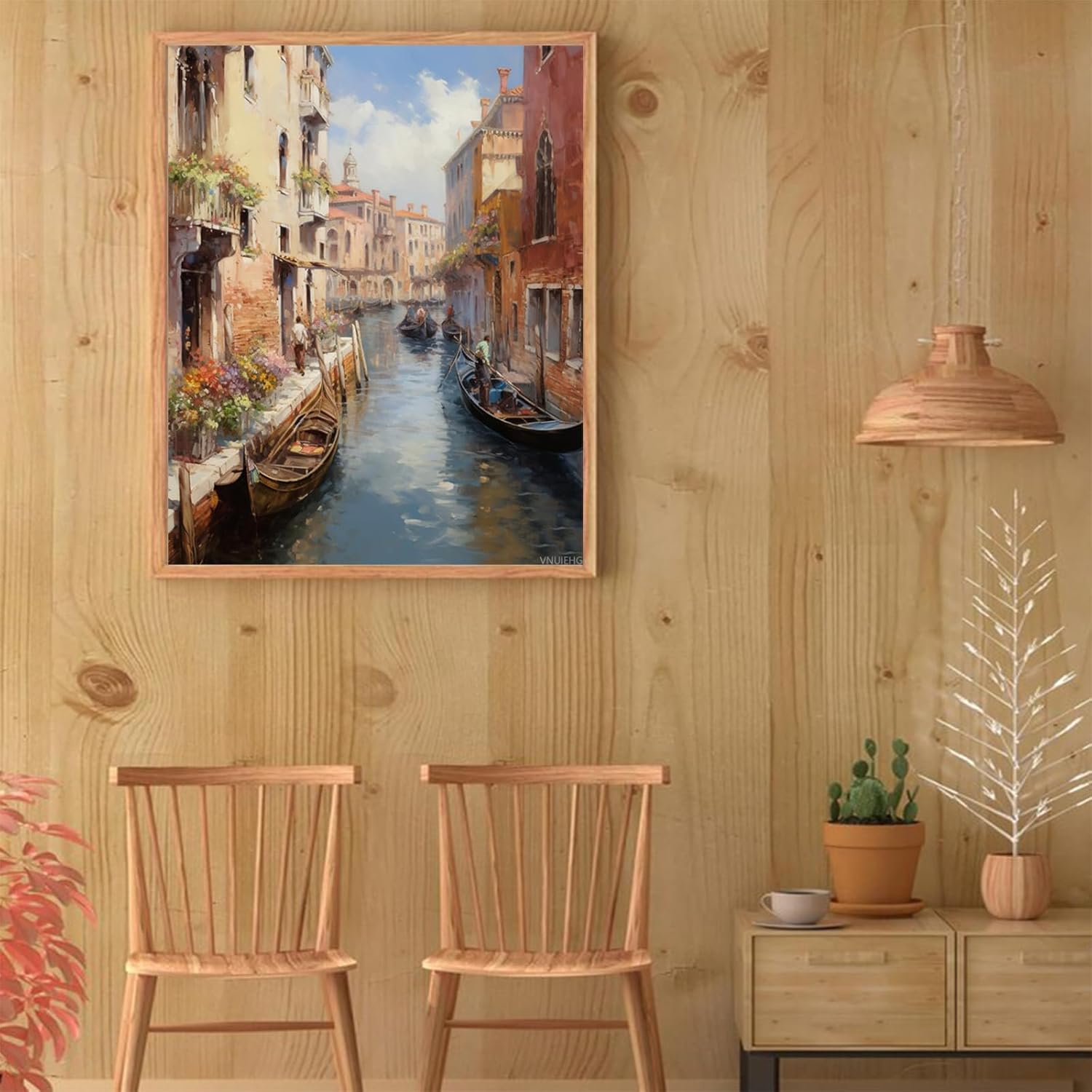 VNUIEHG DIY Paint by Numbers for Adults Beginner, Romantic Venice Water City, Adult Crafts Adults' Paint-by-Number Kits, Room Decor Gift for Birthday Festival (16x20 inch,No Frame)