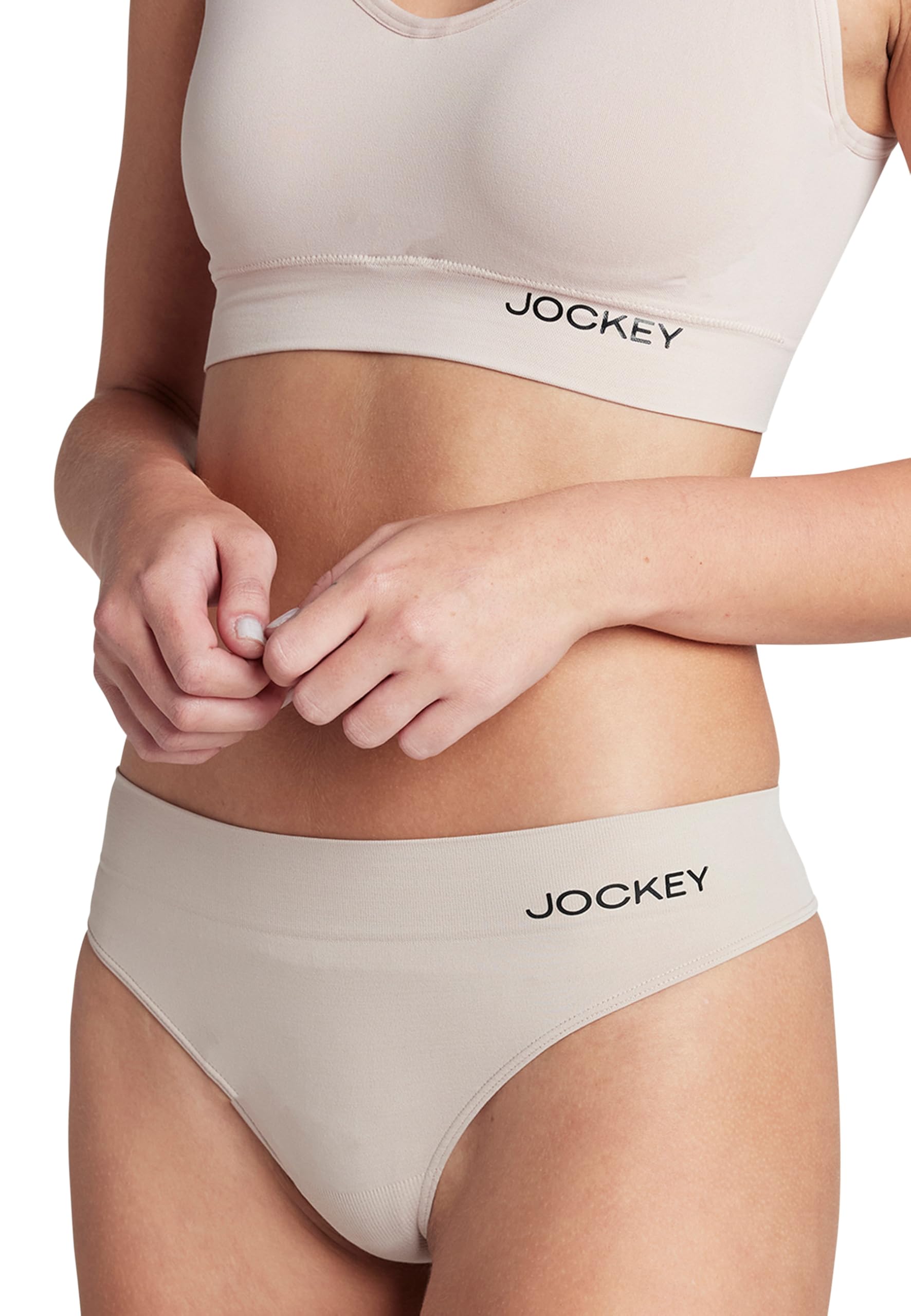 Jockey Women's Eco Seamfree Thong, Pink Haze, L