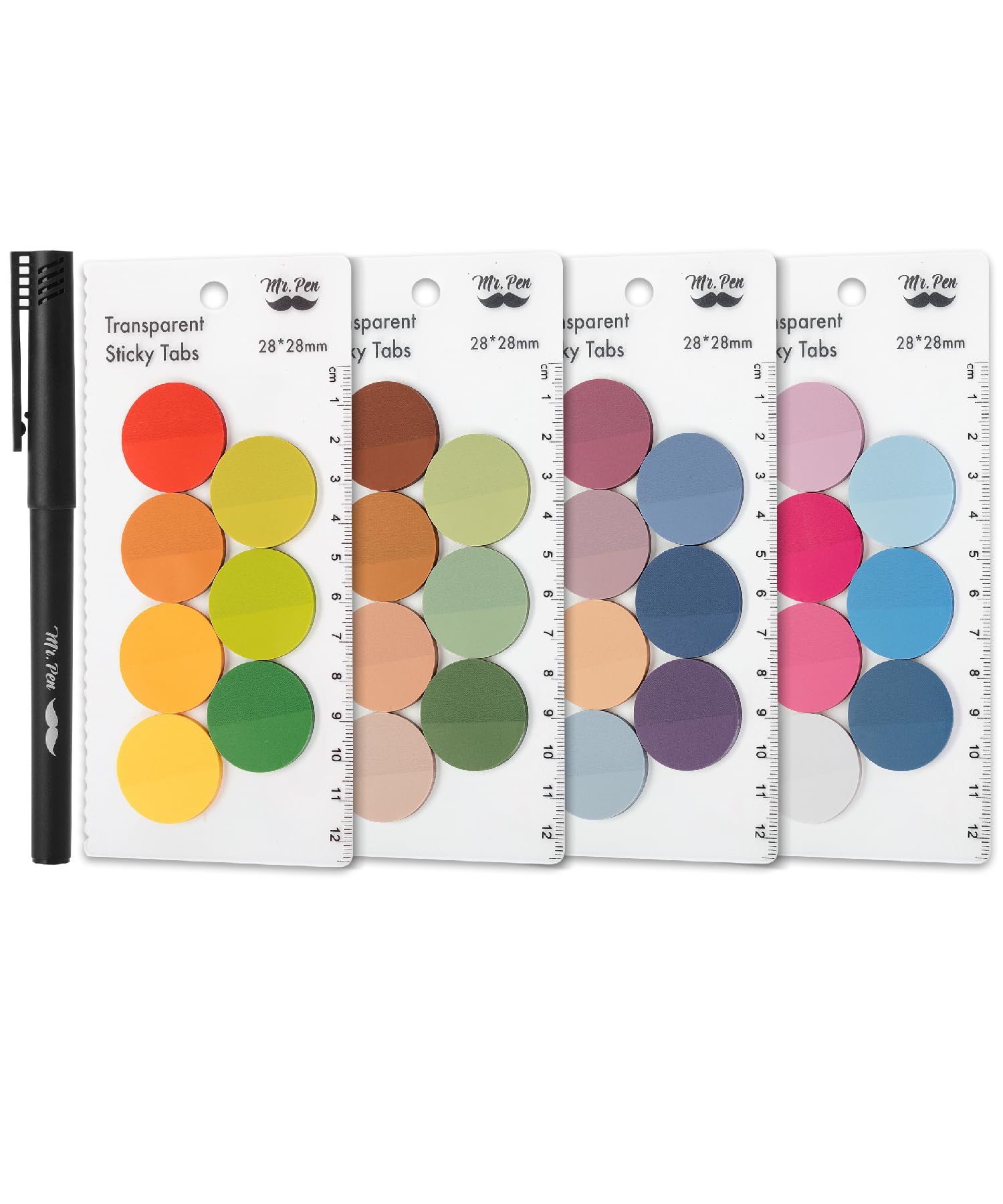 Mr. Pen- Transparent Sticky Note Set, 1120Sheets, Colorful, Round Transparent Sticky Notes Set