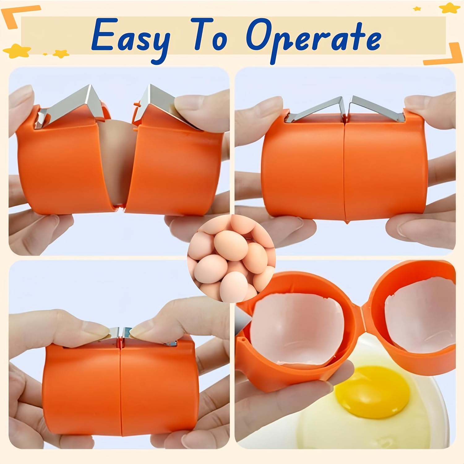 HKFALDRR (3pcs) Egg Shell Opener & Egg Cracker Tool - Egg Cracker and Egg Separator for Raw Eggs | 2025 Kitchen Baking Gadgets