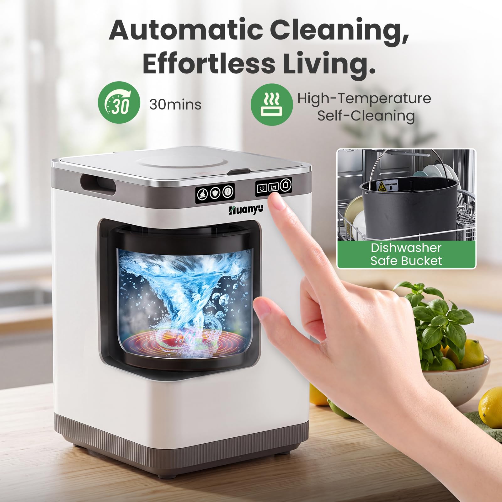 Huanyu Compostador eléctrico de Cocina de 4 litros