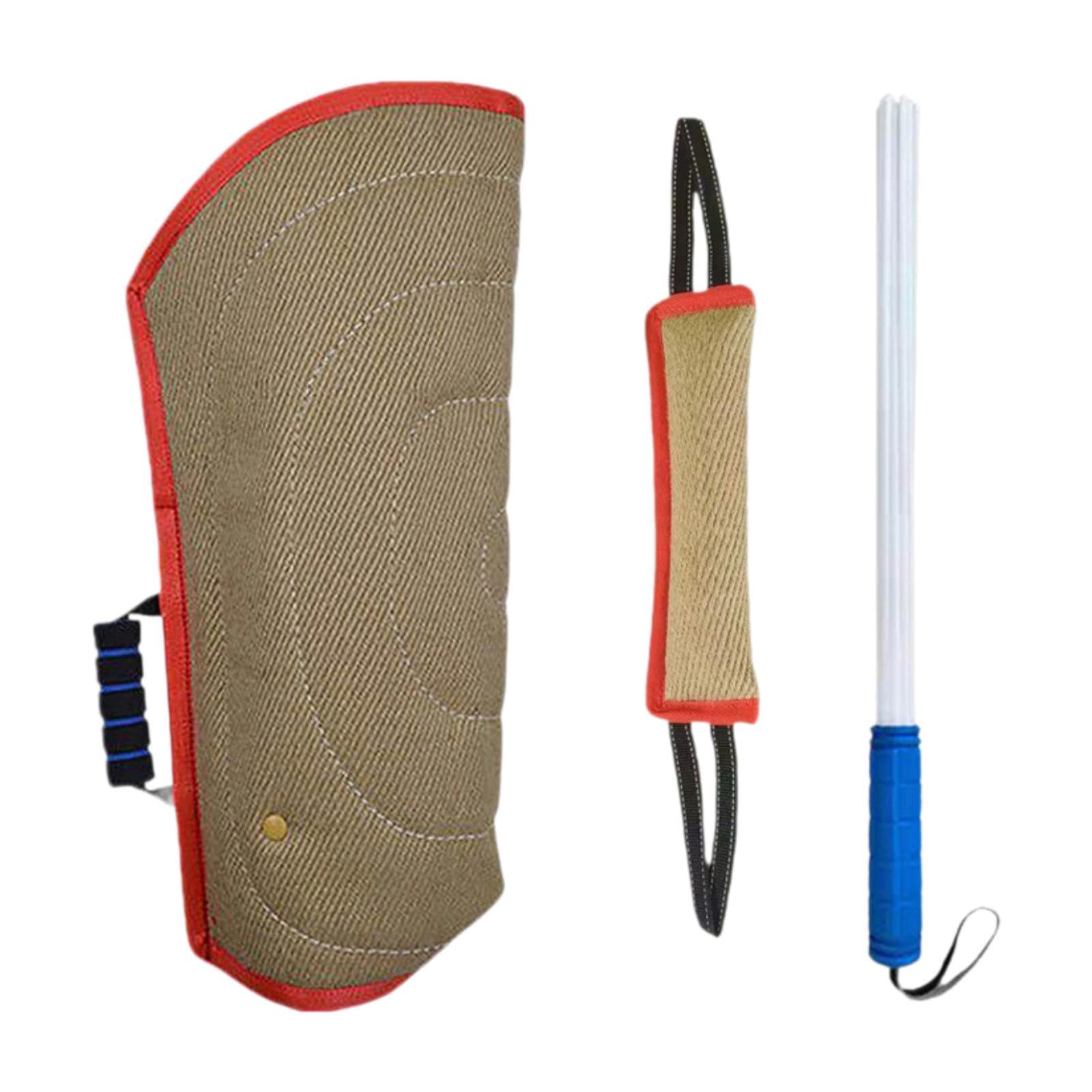 MFMEXUL 3 Pack Dog Training Bite Sleeve Set with Tug Toy and Pillow for Outdoor Use, Red