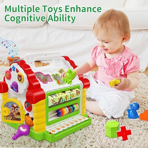 Miniatura 5 de Juguetes para niñas de 1 año, regalo de cumpleaños, juguetes Montessori para niños pequeños de 1 a 2 años con sonidolucesmúsicabloquesanimales 6 en