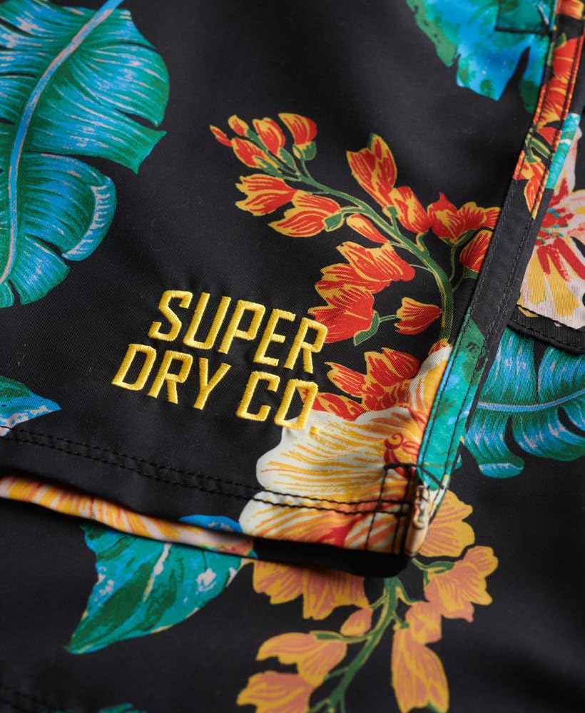 Superdry Męskie szorty kąpielowe o długości 43 cm z nadrukiem hawajskim