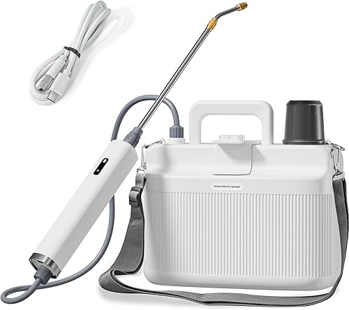DIIVOO - Pulverizador eléctrico con batería de 1.35 galones5L, pulverizador eléctrico con mango recargable por USB, rociador de jardín portátil con