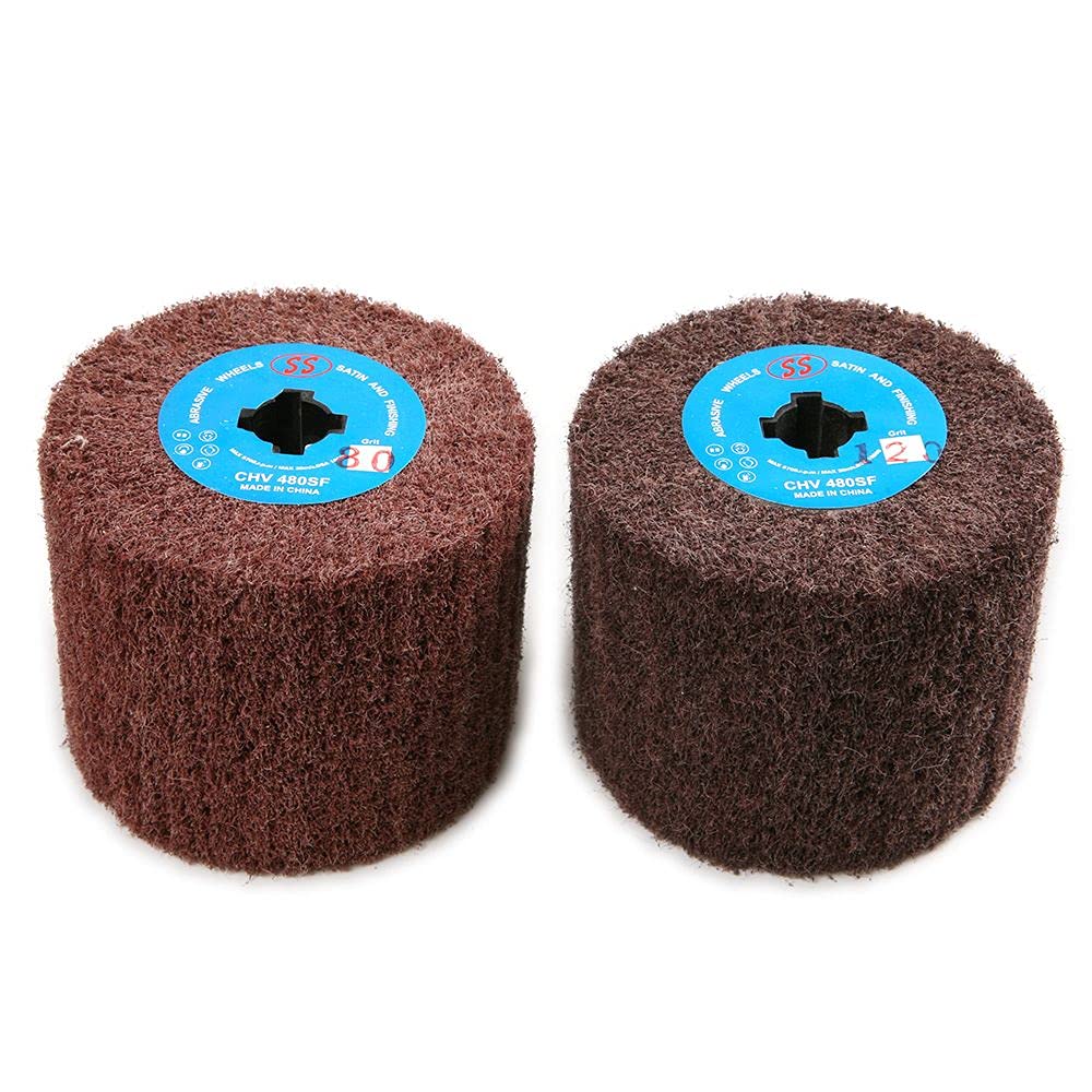 Tarcze listkowe, tarcza szlifierska, 1 szt. 120x100 mm 80/120# Nylonowa ścierna ściernica listkowa Szczotka druciana Włóknina ścierna tarcza polerska do linii ciągnienia drutu (ziarnistość: 120) (Si