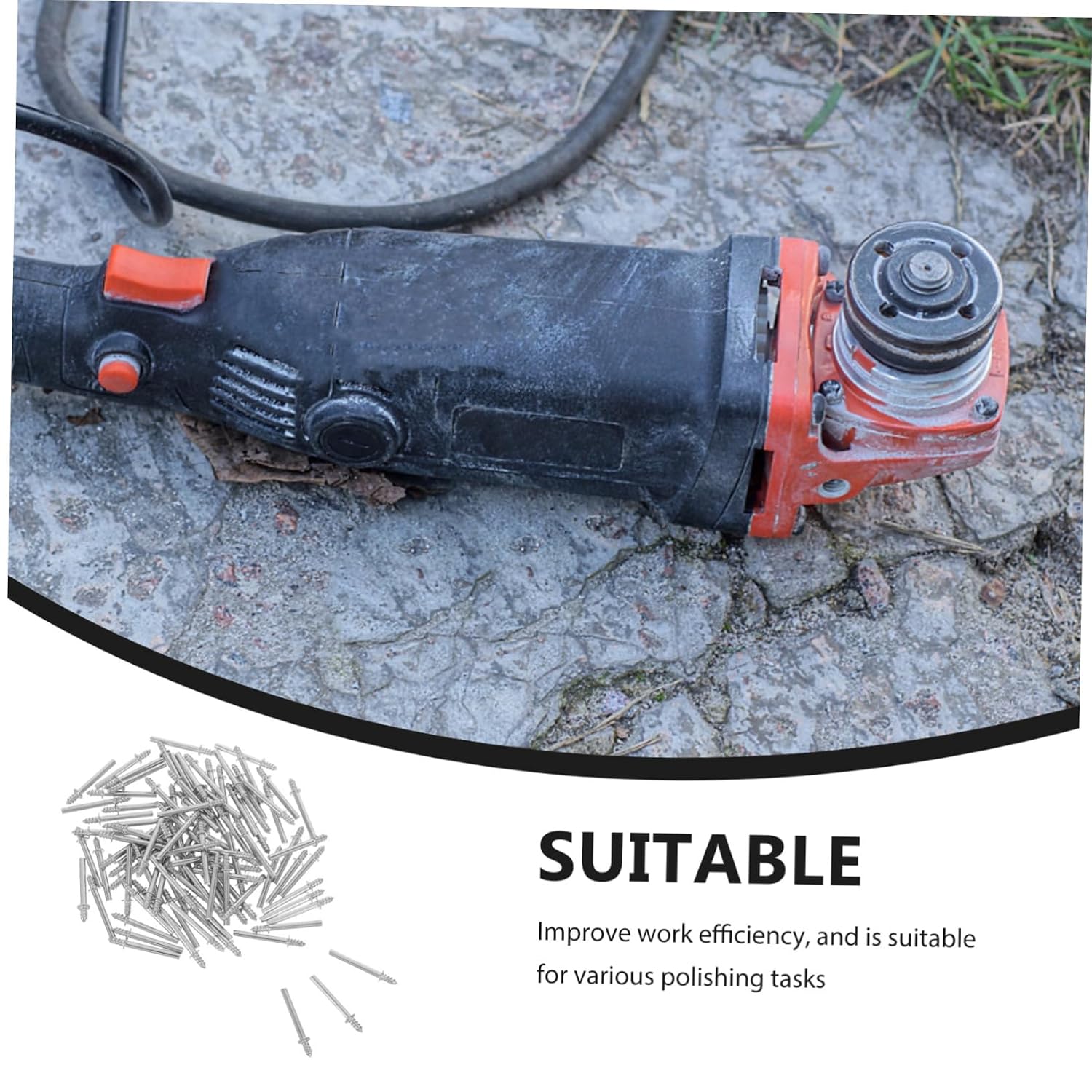 KICHOUSE 100 Pcs Grinder Accessories Tool Change Wool Polishing Extension Metal Grinding Tool Universal Adapter for Rotary Tools